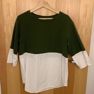 COS green and white top